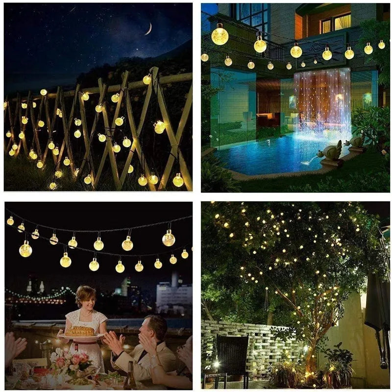 Garden Solar Lights 50 LED 24ft 8 Modes Waterproof Crystal Balls Decorative Lighting for Yard Home Party Wedding Christmas