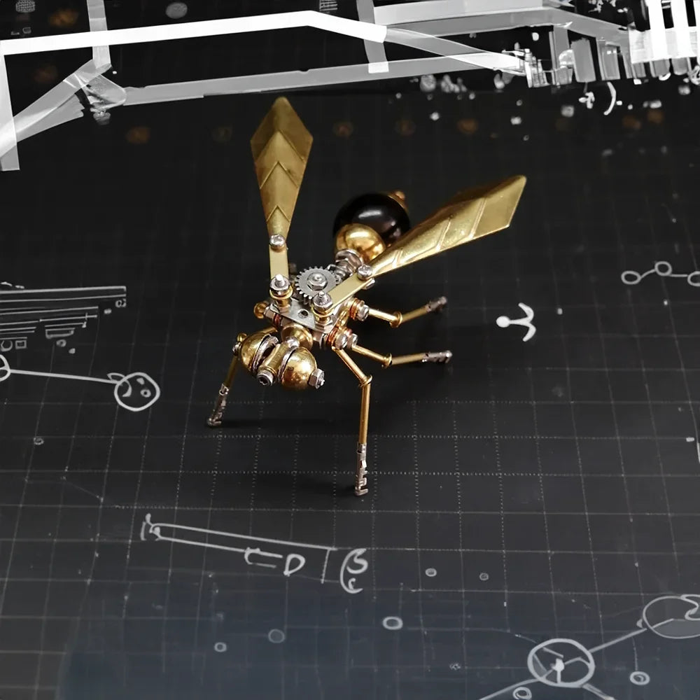 Bee & Wasp 3D Metal Puzzle - Artistic Insect Model, Challenging Handcrafted Gift for Home Decor or Office Desk Accessory