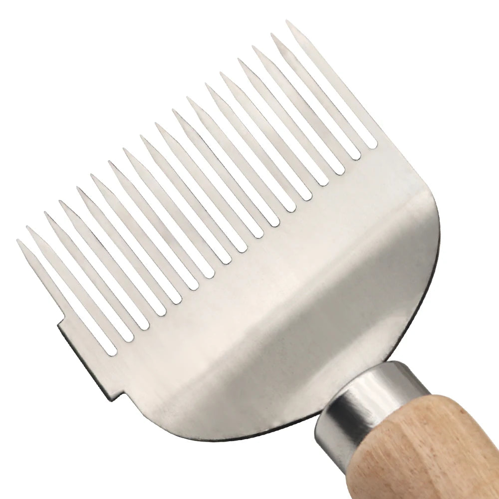 Bee Hive Uncapping Scraper Honey Honeycomb Bee Fork Wooden Handle Stainless Steel Honey Pin Needle Knife Beekeeping Equipment