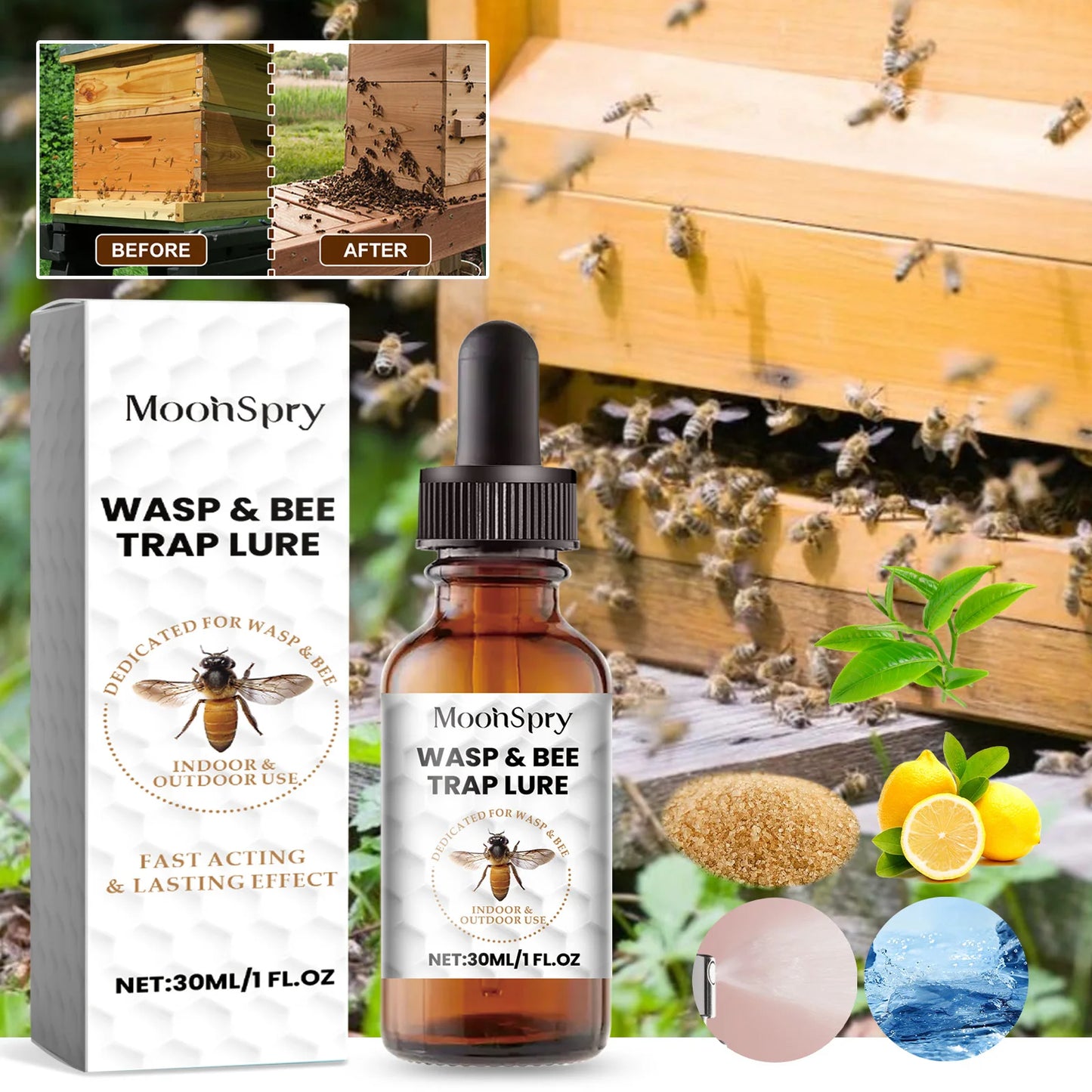 Bee attractant; Bee lure; Agricultural use of wild beekeeping; Honeybee attractant essence