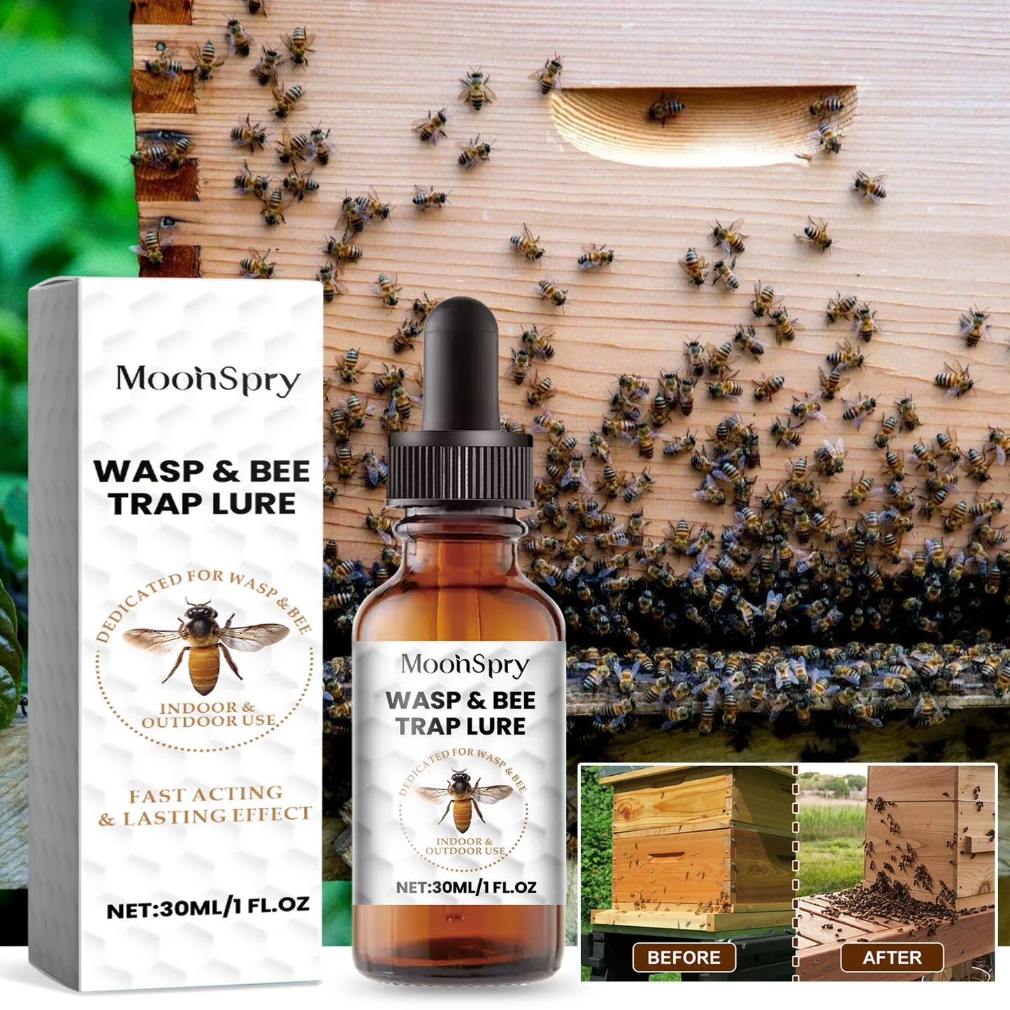 Bee attractant; Bee lure; Agricultural use of wild beekeeping; Honeybee attractant essence