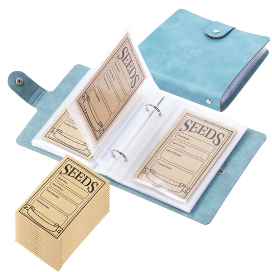 Garden Seeds Storage Organizers, Seed Organizer Binder with 50pcs Self-Sealing Seed Envelopes,Seed Packet Organizer, Seed