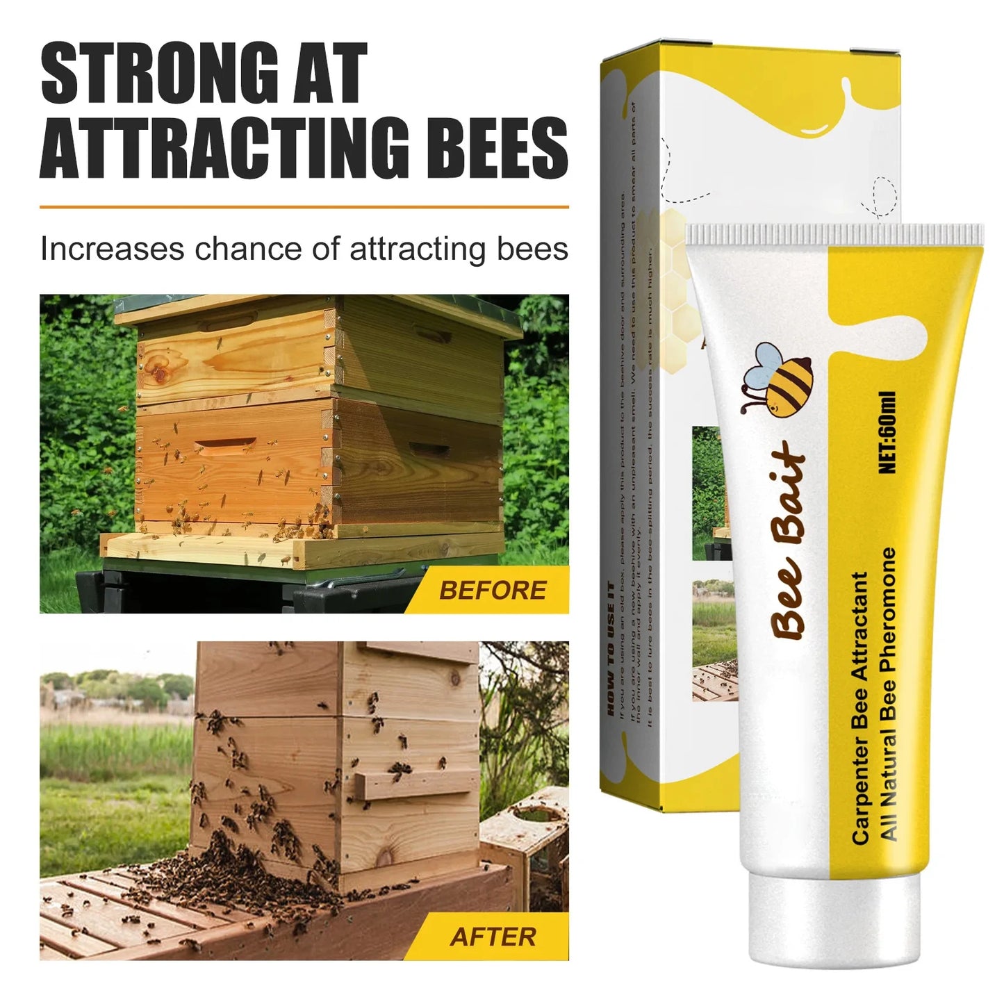 Bee Bait Bee Queen Pheromone Easy Catching Lure Bait Swarm Commander Honey Hive Attract Outdoor Beekeeping Bee Attractant Bait