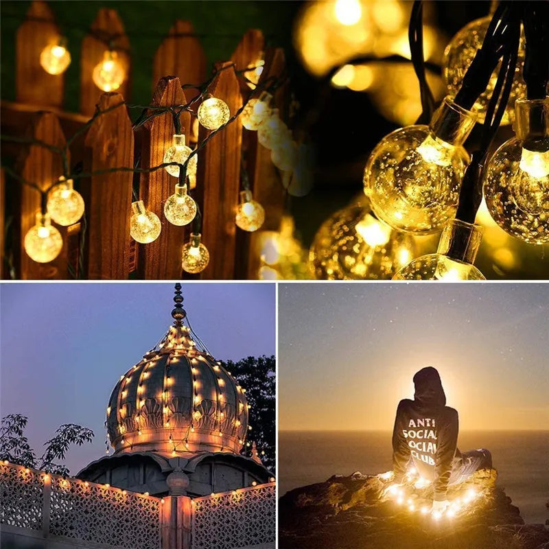 Garden Solar Lights 50 LED 24ft 8 Modes Waterproof Crystal Balls Decorative Lighting for Yard Home Party Wedding Christmas