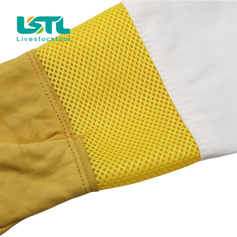 Beekeeper Protective Gloves Anti Bee Breathable Goatskin Yellow Gloves Beekeeping Protective Tools 1 Pair