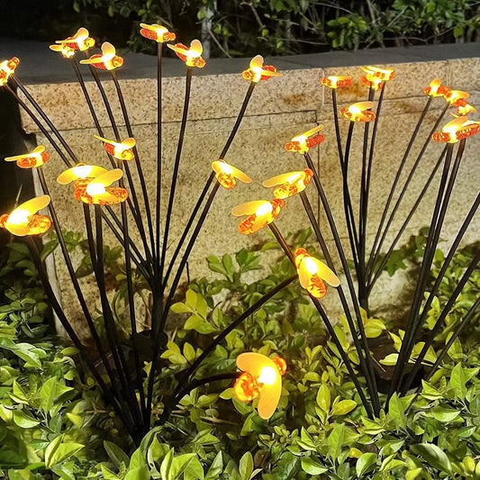 1 bee solar garden light, bee shaped solar outdoor light, solar light sways in the wind, suitable for outdoor decoration such as