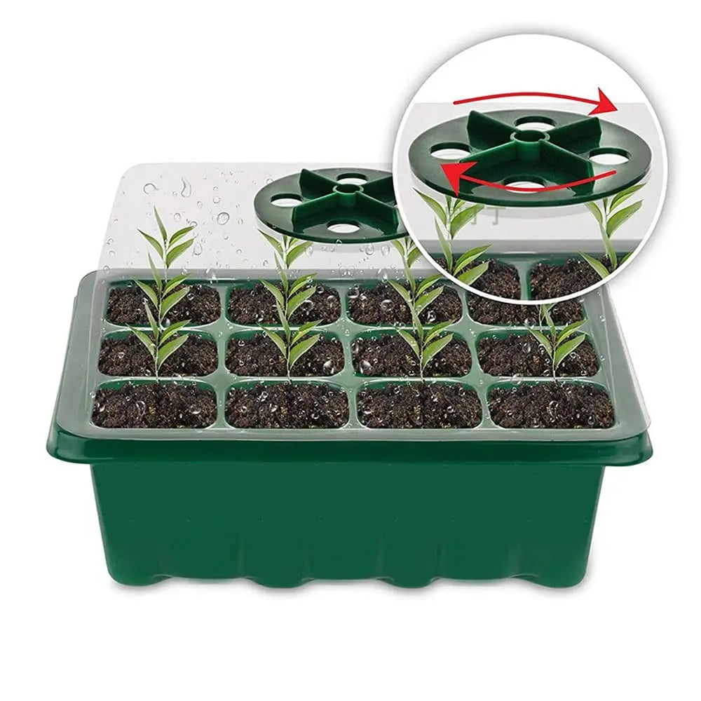 Seed Starter Tray Plant Starter Kit and Base Mini Greenhouse Germination Kit for Seeds Growing Starting