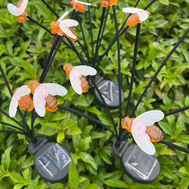 1 bee solar garden light, bee shaped solar outdoor light, solar light sways in the wind, suitable for outdoor decoration such as