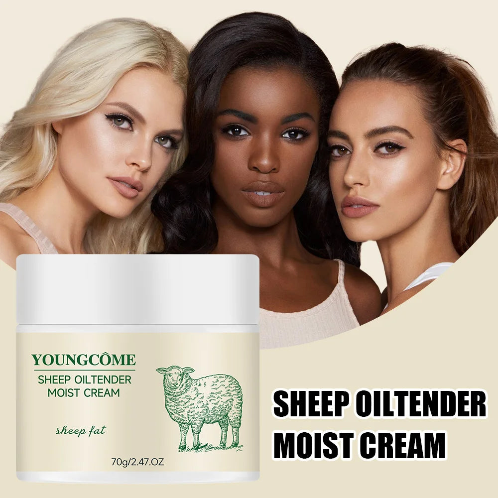 Sheep Oil Delicate Moisturizing Cream,Anti-Aging brightens skin tone, tightens skin, moisturizes skin, and reduces dullness