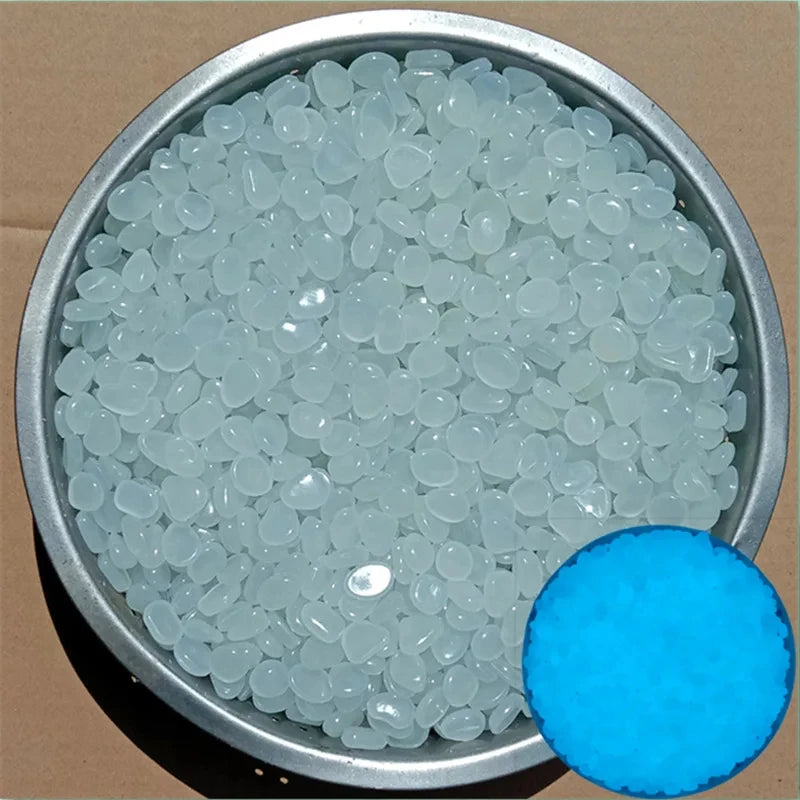 500 pieces of luminous stones in the luminous garden, stone decorations in the courtyard and sidewalks, DIY blue decoration