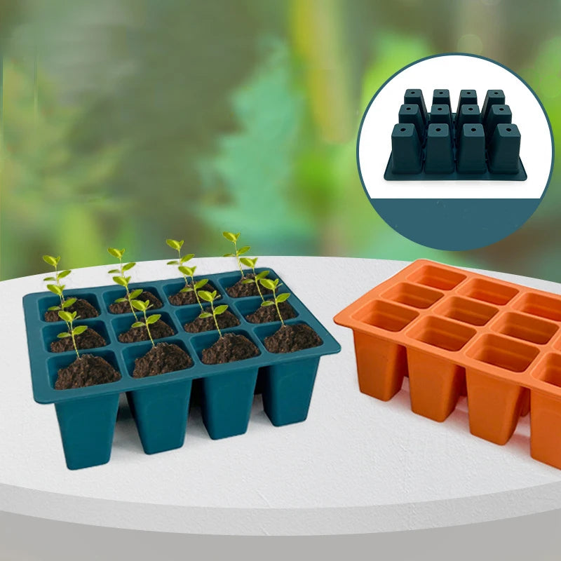 Reusable Seed Starting tray Germination Plant Nursery Seeding Starter Growing Trays Silicone Seed Starting Trays