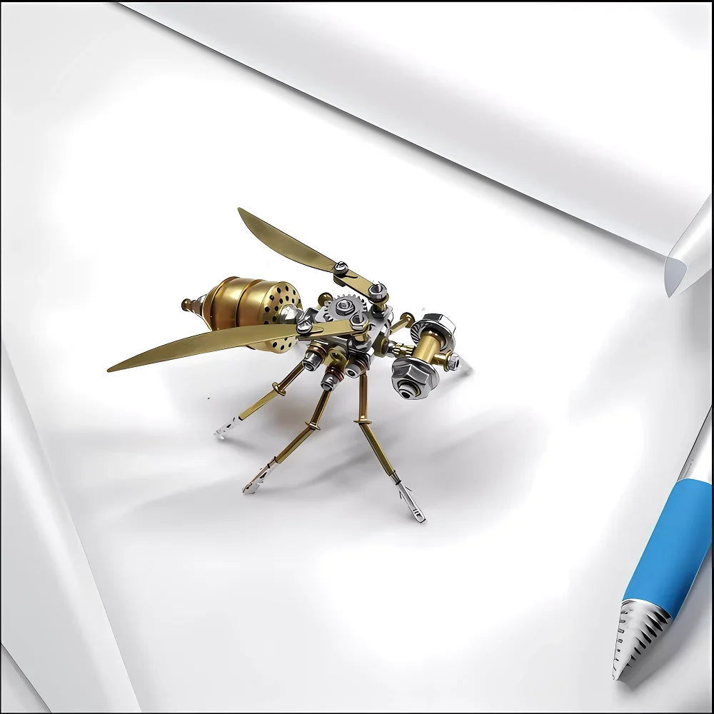 Bee & Wasp 3D Metal Puzzle - Artistic Insect Model, Challenging Handcrafted Gift for Home Decor or Office Desk Accessory