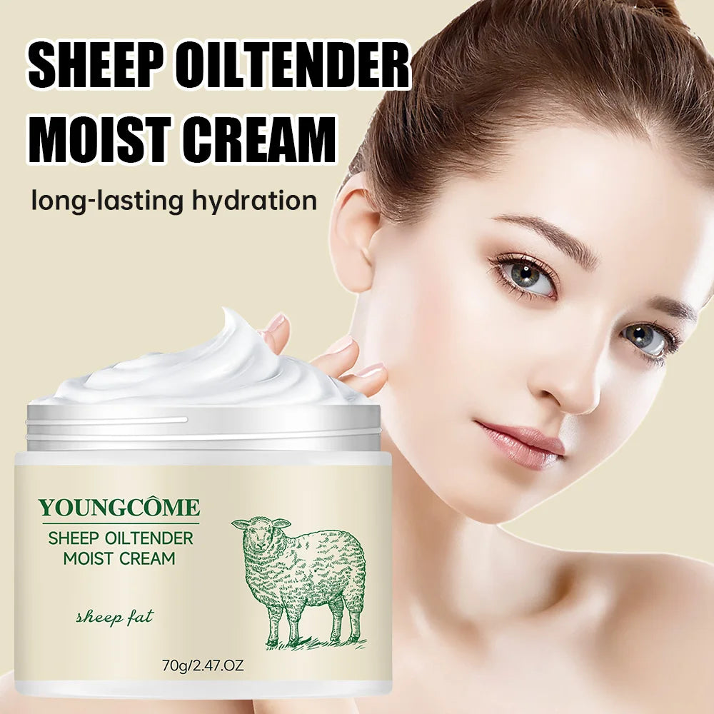 Sheep Oil Delicate Moisturizing Cream,Anti-Aging brightens skin tone, tightens skin, moisturizes skin, and reduces dullness