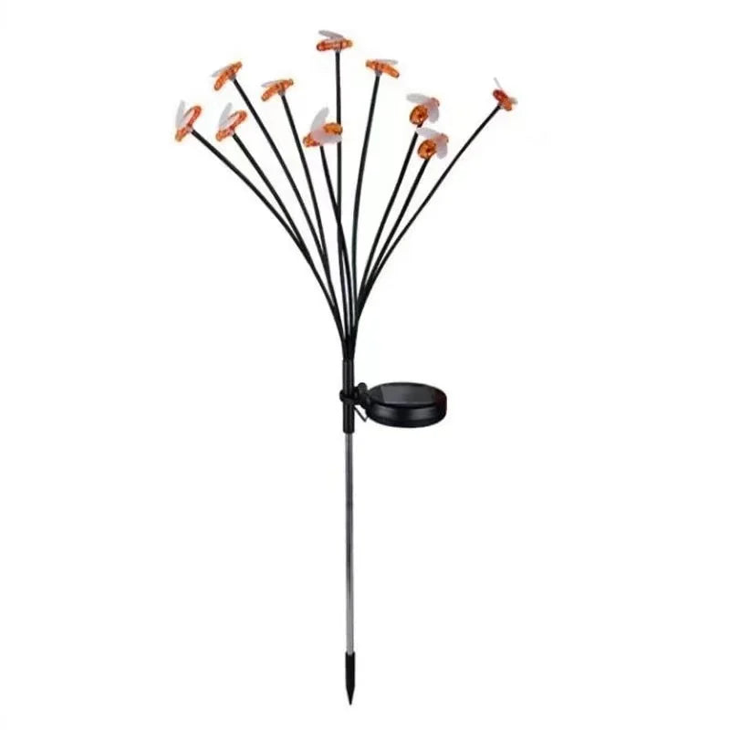 1 bee solar garden light, bee shaped solar outdoor light, solar light sways in the wind, suitable for outdoor decoration such as