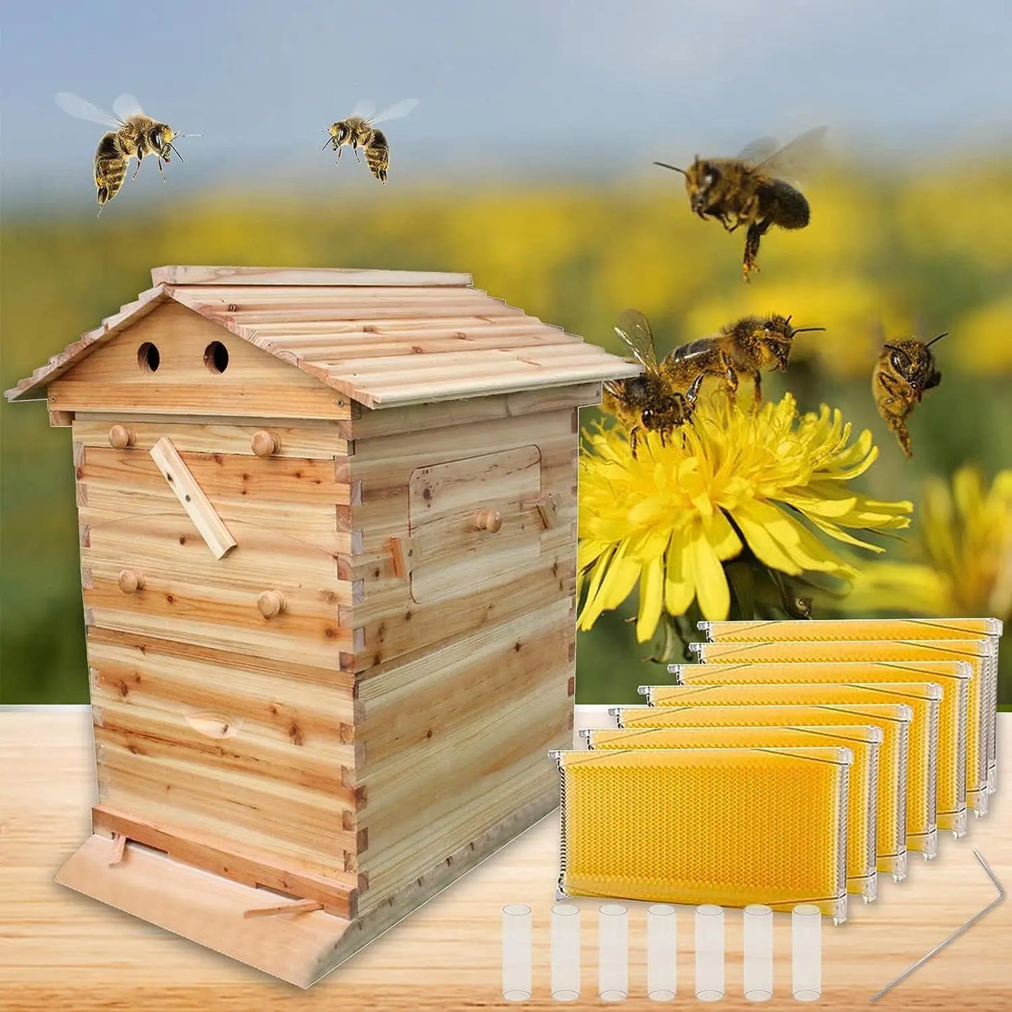 Self-Flow Bee Hives Fir Boiling Wax Beehive Automatic Honey Flow Device Full Set of New Beekeeping Tools