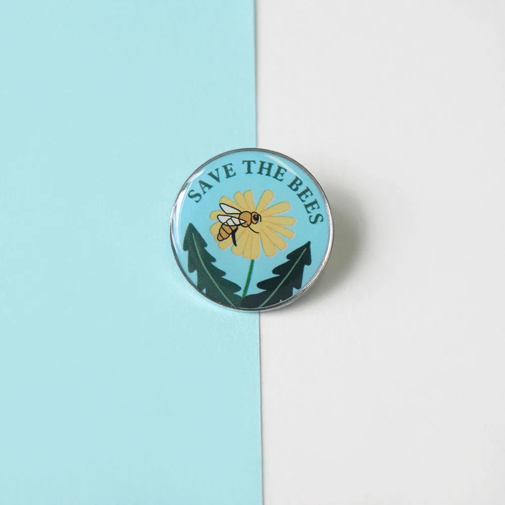 World Bee Day Busy pollinators bees saving protection insects solidarity beekeeper flower Metal Alloy Badge Lapel Pin for Clothe