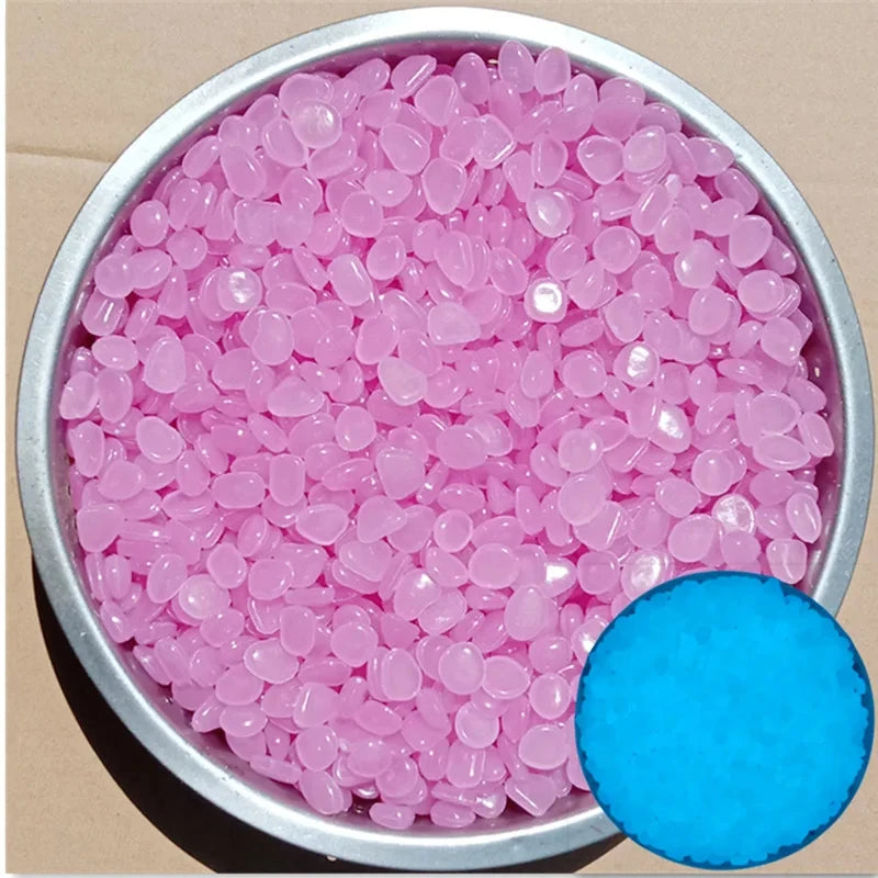 500 pieces of luminous stones in the luminous garden, stone decorations in the courtyard and sidewalks, DIY blue decoration
